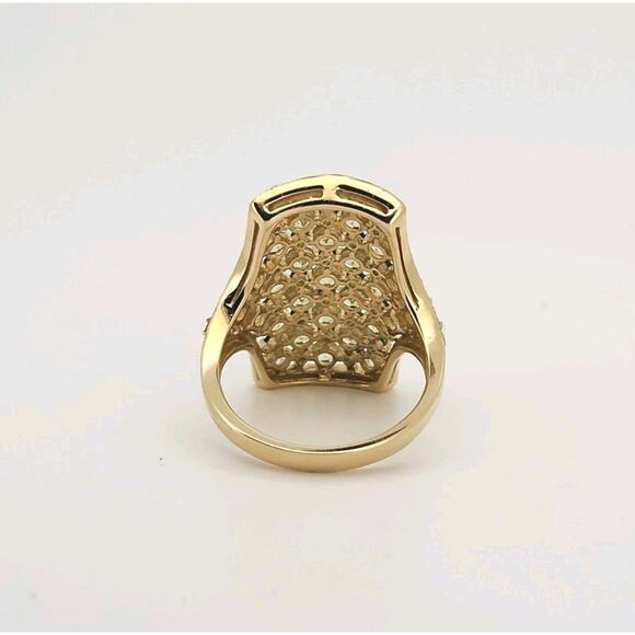 Beautiful 14k Yellow Gold Natural Peridot And Savorite Diamond Ring size 6.5 - Picture 3 of 7